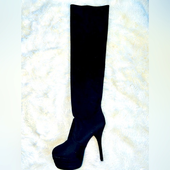 No Name Shoes - 37 US7 No Name SkyHigh Platform Black Suede Over The Knee Platform Boots